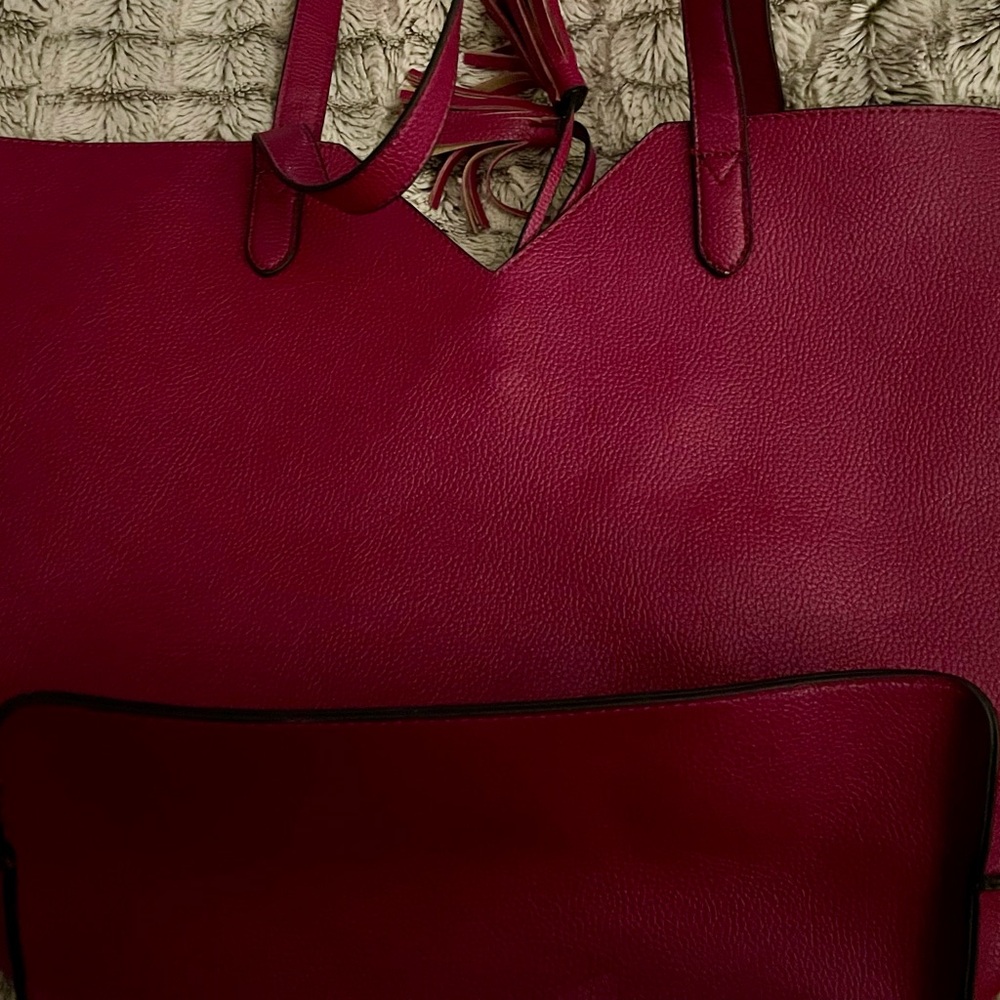Raspberry Red Tote Bag - Picture 3 of 5